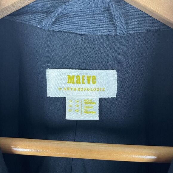 Anthropologie Maeve Oversized Boxy Blazer Charcoal Sz 10​​ - Picture 4 of 4